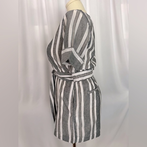 Banana Republic Striped Romper Tie Waist Short Sleeve (705) - Picture 5 of 13